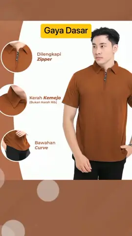 BROGUY Kaos Polo Shirt Pria Kerah Lengan Pendek Zipper-LIGHT BROWN baru Hanya Rp53.637! #kaospolopria #kaospolomurah #kaospolodistro 