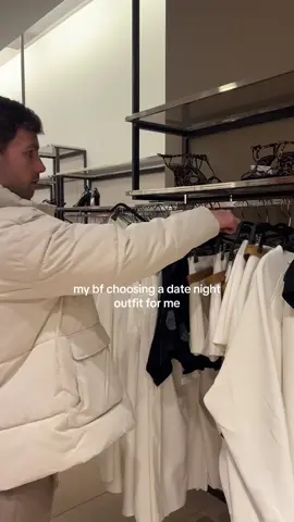 pov: my bf choosing a date night outfit for me #fyp #outfitinspo #zara #couplestiktok 