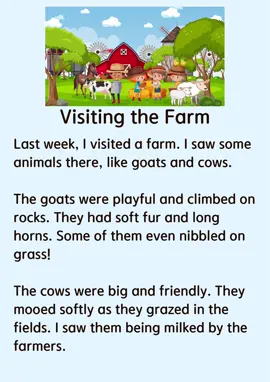 Visiting the Farm #farm #farmanimals #farmlife #farmer #fyp #fory #foryoupage #english #learnenglish #englishclass #dailyenglishpractice #dailyenglish #englishteacher #LearnOnTikTok #englishlesson 