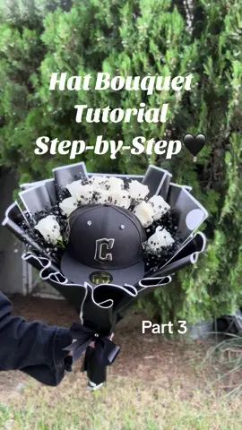 Hat Bouquet Tutorial : How to wrap the bouquet🖤 • • • • • #hatbouquet #hat #forhim #explore #trending #trend #tutorials #bouquet #giftideasforhim  #CapCut 