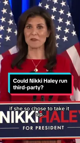 After dropping out of the 2024 Republican race, could Nikki Haley continue her presidential bid as a third-party candidate? NBC News Correspondent Vaughn Hillyard reports. #politicaltiktok #politicstiktok #politics #newstiktok #news #trump #nikkihaley 