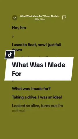 What Was I Made For 🎶 - Billie Eilish #fyp #fullsong #lyrics #foryou #spotify 