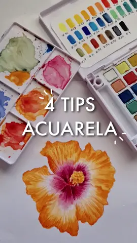 4 tips útiles para pintar con acuarelas 🥰✨️🎨 #art #arte #pintura  #acuarela #watercolortips #AprendeConTikTok 