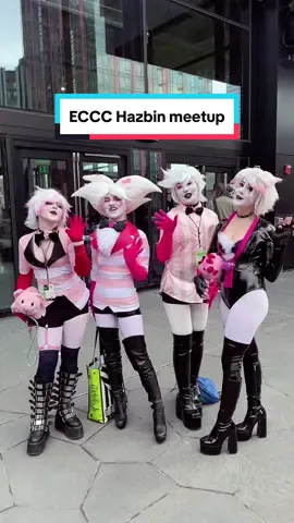 good morning Angels 💕 ECCC Hazbin hotel meetup!! so many wonderful cosplayers 🥹#hazbinhotel #hazbin #angeldust #charliemorningstar  