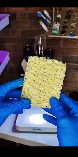 Taking a look at uncooked ramen noodles under a microscope. Are you still eating them? #microscope #bugs #science #fyp 