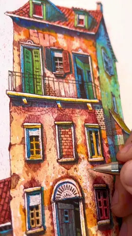 From today… Painting Process 🏚 . #illustration #art #artwork #desenho #pintura #painting #illustrationartist #watercolor #aguarela #sketch #sketchbook 