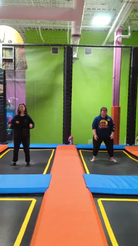 sit down and get back up challenge! who do you think will do it?  #whodiditbetter #plussize #trampoline @Holistic Holly #lipedema #challenge #fun #corestrength #vote #funvilla