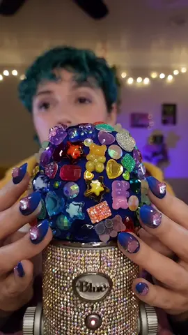 tingly or just eye candy? 🍬💖✨️ #asmr #bedazzled #asmrmicscratching #asmrtapping #candyasmr #gummybear 