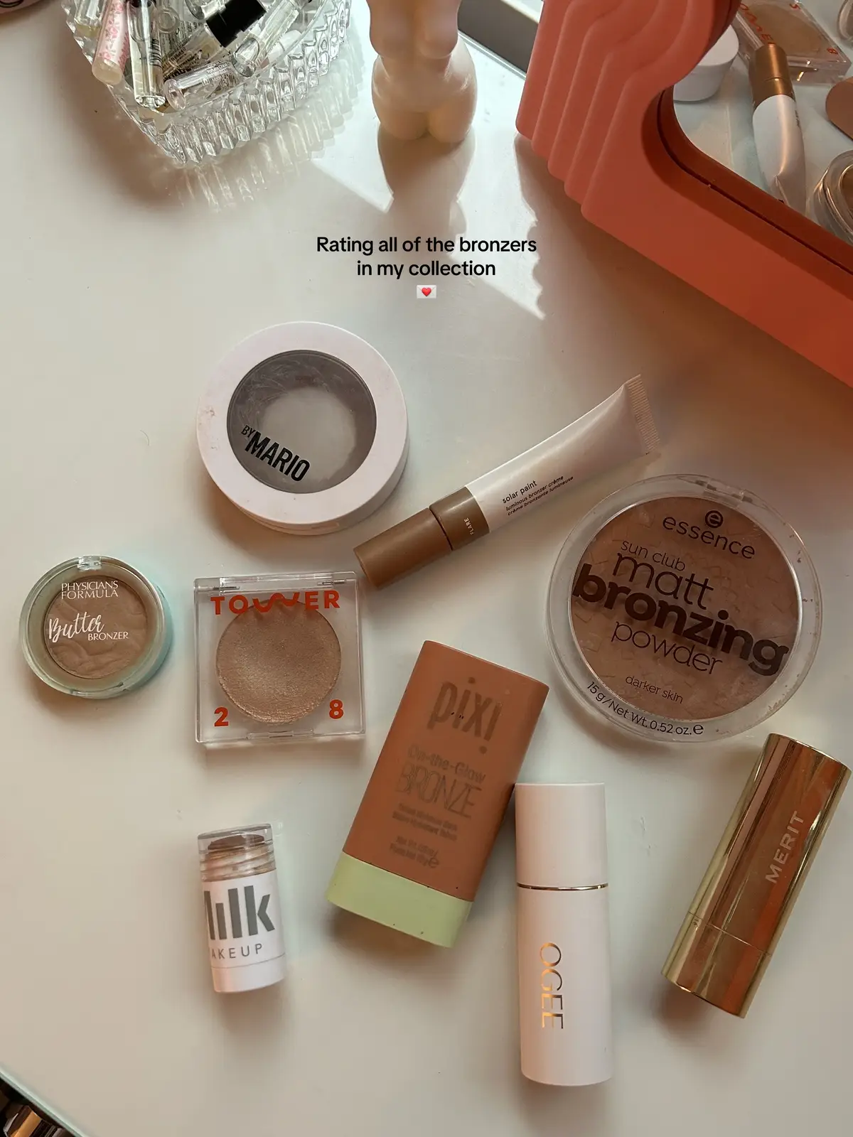 #bronzers #makeup #ratingmakeup #inspo #milkmakeup #tower28 #glossier #fyp #foryou #drugstoremakeup #makeupbymario #meritbeauty #BeautyTok #makeuptok #trending #makeupcollection #sephora #ulta 