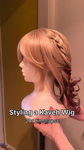 How I style my wig for Kaveh 🏛️ #cosplay #kaveh #kavehcosplay #GenshinImpact #genshincosplay 