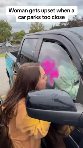 Woman gets upset when a car parks too close