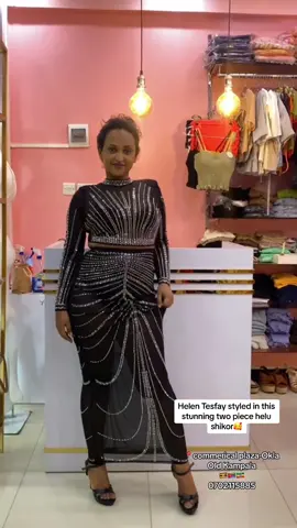 Helen Tesfay styled in this stunning two piece helu shikor🥰 Sizes small to large Dm to purchase 😊 #kampalaboutique #uganda #habeshatiktok #kampala #eritreantiktok🇪🇷🇪🇷habesha #ethiopian_tik_tok #titokugandakampal #smallbusinessclothingstore #kampalashopping #fashionstore #fyp #fypviralシ #trendstore #partydresses #rhinestonedresses #customerreview #customerfeedback #meshdresses #twopiece 