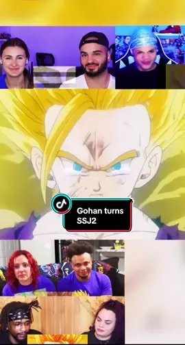 Gohan Turns Super Saiyan 2 #dragonball #dbz #gohan #cell #anime #animereaction #fyp #foryou #fakeblood #akiratoriyama 