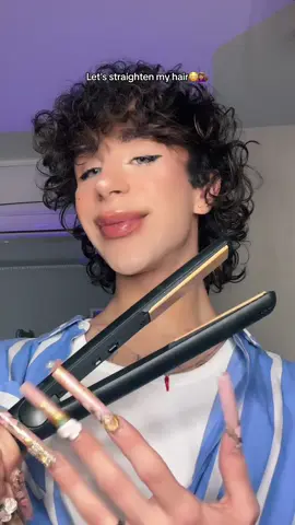 #ASMR Straightening my curly hair😳💇🏽‍♀️🫧