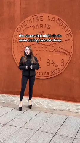 #stitch with @@galafr : the singer Nicki Nicole was at Lacoste fashion show during the Paris Fashion Week wearing a Nacked Wolfe heels! . . #lacoste#lacostefansclub🐊 #nickinicole #fashionweek#fashiontiktok #nakedwolfe #nickinicole_oficial #pfw24 #parisfashionweek 