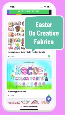 Cannot recommend creative fabrica enough to y’all! It is a crafty game changer! #creativefabrica #cricuteaster #cricutcrafters #cricutforbeginners #cricutsvg #cricutfont #cricutcutfiles #svgfiles #freefonts 