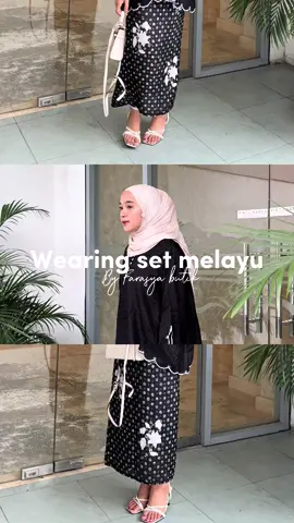 Set ghania kurung hitam cocok bgt buat hari raya ✨ #batikviscose #bajukurungmalaysia 