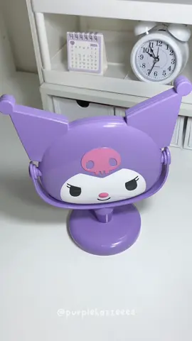 Kuromi Makeup Mirror 💜✨ #kuromi #purple #violet #setup #desk #mirror #fyp #foryou #foryoupage #sanrio #kuromisanrio #fypシ #viral #aesthetic #aesthetics #fashion 