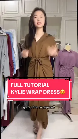 FULL TUTORIAL KYLIE WRAP DRESS ✨ #racuntiktok #tiktokshop #bajulebaran 