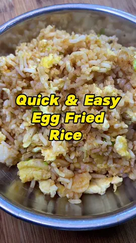 Quick and Easy Egg Fried Rice Recipe Ingredients  >500g Cooked Rice (Basmati) >4 Spring Onions >3 Eggs >4 TBL Soy >1/2 TSP Chinese Five Spice >3 TBL Sesame Oil Method -Preheat a pan on a medium/high heat and add the sesame oil. -Add the chopped Spring Onions and fry off for 1-2 minutes. -Add the Rice and move around every 30 seconds until the rice begins to show slight colour. -Then, create space in the centre of the pan and add the beaten egg. -All the egg to start firming up before gradually breaking it up. -When the egg has fully cooked, mix it into the rice. -Then, add the soy and five spice before mixing through. -Then serve and enjoy! #eggfriedrice #friedrice #fakeaway #quickandeasy #homemade #FoodTok #makeityourself 