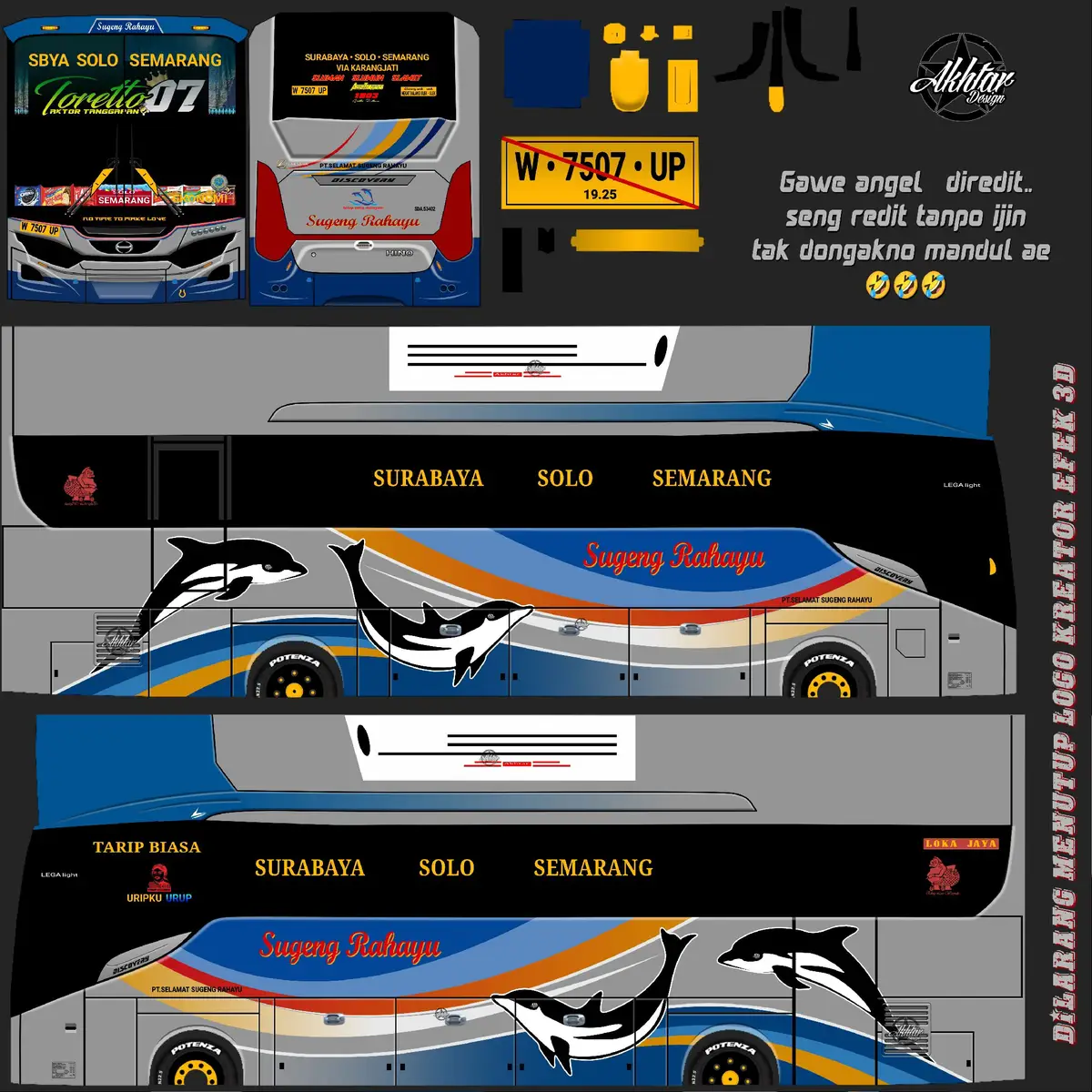 Membalas @nau2340 Iki seng tak gawe livery ne sorry lagek ISO baless😁😎😆🤓 #sumbergroup #sugengrahayu #harapanjaya 