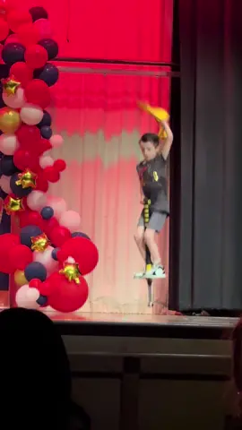 So proud of my son doing something completely out of character! So much fun! #talentshow #secondgrade #jumparound #shakeitoff #blackandyellow #steelers #taylorswift #whizkhalifa #taiocruz #dynamite #porkypig #thatsallfolks #pogo #pogostick 