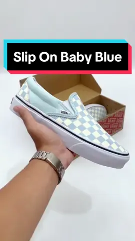 Vans Slip On Baby Blue #vans #vansoffthewall #slipon #sepatu #babyblue 