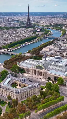 The Grand and Petit Palais with the Eiffel Tower in Paris, France 🏛⚜️🗼🇫🇷 #toureiffel#eiffeltower#latoureiffel#paris#france#francia#eiffelturm#voyage#champselysees#fyp#viral#travel#worldwalkerz