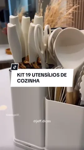 Kit Completo Utensílios De Cozinha - 19 Peças - LINK DO PRODUTO NA BIO #achadinhosshopee #achadosshope #utenciliosdomesticos #utenciliosdecozinha #cozinha #donadecasa 