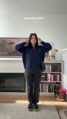 will never get over this cadigan #OOTD #outfitoftheday #outfit #outfitinspo #midsize #midsizeootd #midsizestyle #size12to14 #size12style #sezane #sezanelovers #adidasgazelle #oldnavyjeans #fyp outfit sezane emile cardigan adidas gazelle bold old navy jeans