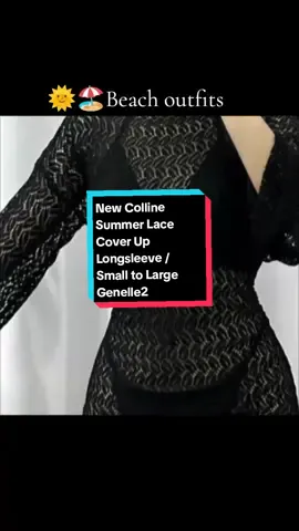 New Colline Summer Lace Cover Up Longsleeve / Small to Large Genelle23 #Summer #outfit #fashion #beachoutfit  #womenswear #Home #highend #twopiece #summerlace 