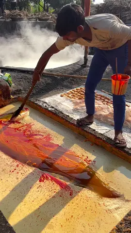 Jaggery Making Factory in Indian Village #fyp #indianfood #fypシ