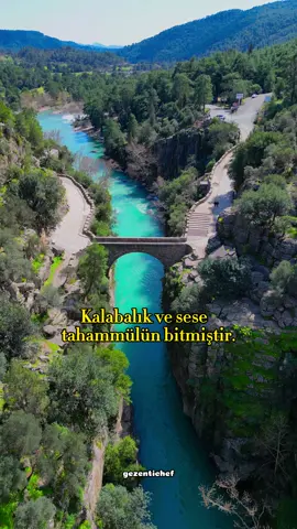 30' lu yaşlara  gelmişsindir. Kalabalık ve sese tahammülün bitmiştir. Gitmek isteyeni tutmak gibi bir çaban yoktur. Anlaşılmak için uğraşmıyorsundur artık.Kısacası ne takatin vardır bazı şeyler için, ne de hevesin… 📍Köprülü Kanyon / Manavgat / Antalya 💚 ✍️ Edit ve Metin: @gezentichef 🎥 Video: @davut_ozcelik_ Bu duyguyu bilir misin ? 