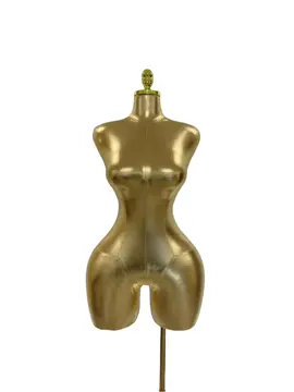 Gold thin waist mannequin , Brazilian body , curvy plus size mannequin . #mannequin #dressform #brazilian 
