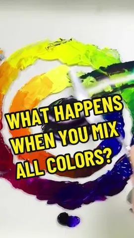 What color do you get when you mix all colors? #color #colortheory #painting #arttok #satisfying 