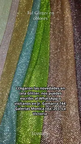 ✨Tul Glitter✨ 🥳¡Nos acaba de llegar una variedad de colores para que puedas elegir el color ideal para tus vestidos!🤩 📱Escríbenos al 933 365 083 o visítanos en Jr.Gamarra 744, Galerías Mónica tda. 203, La Victoria. 📦 Realizamos envíos por delivery y en agencias. #Texstudio #Telas #TulGlitter #TelaParaVestidos #TelaEnGamarra #telasBonitas #vestidosDeFiesta #VestidoDeGala #VestidoDeGraduacion #Gamarra #Peru