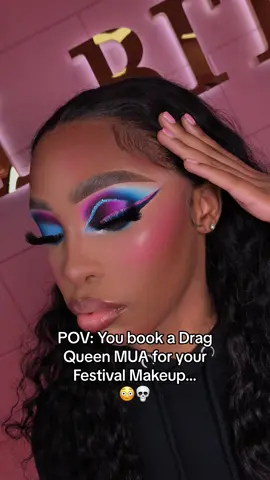 Would you book this for your Festival makeup? 😳💀 Now this is Festival Glam! Its go big or go home for me, this look ate i’m sorry bye ✌🏼 I’m absolutley loving the response to these videos lmfao, why not book a Drag Queen for your makeup? 👀 #dragqueenmakeup #dragmakeup #fyp #foryou #trendingmakeup #makeuptransformation #prommakeup #festivalmakeup 