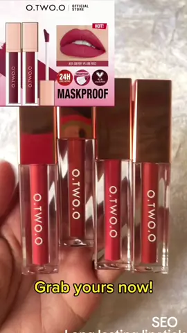 100 pesos OTWOO 12 Colors Liquid Lipstick Matte Nonstick Cup Waterproof Long Lasting Lipstick for Women #longlastinglipstick #mattelipstick #fyp 