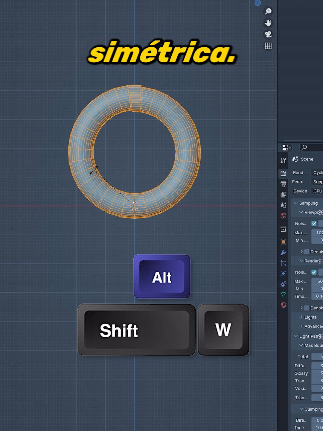 Ahorra tiempo al doblar objetos con Shift + W: Solamente ve a modo edición y desde la vista ortográfica presiona Shift + W para doblar objetos con un solo movimiento del mouse  #BlenderChallenge #blender #blender3d #b3d #modelado3d #animacion3d #3d