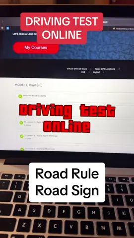Have your Driving test online🛑⚠️🚫⛔️🚨#drivintest #roadsign #roadrules #driverslicense #texas #testonline #writingtest #licensetest #license 