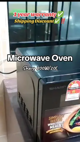 1 year warranty✅ 20L microwave oven. Sempat lgi beli nih buat panaskan makanan sahur. Cepat, mudah kerja. #microwave #oven #sharp #barangrumah #kitchen #KitchenHacks 