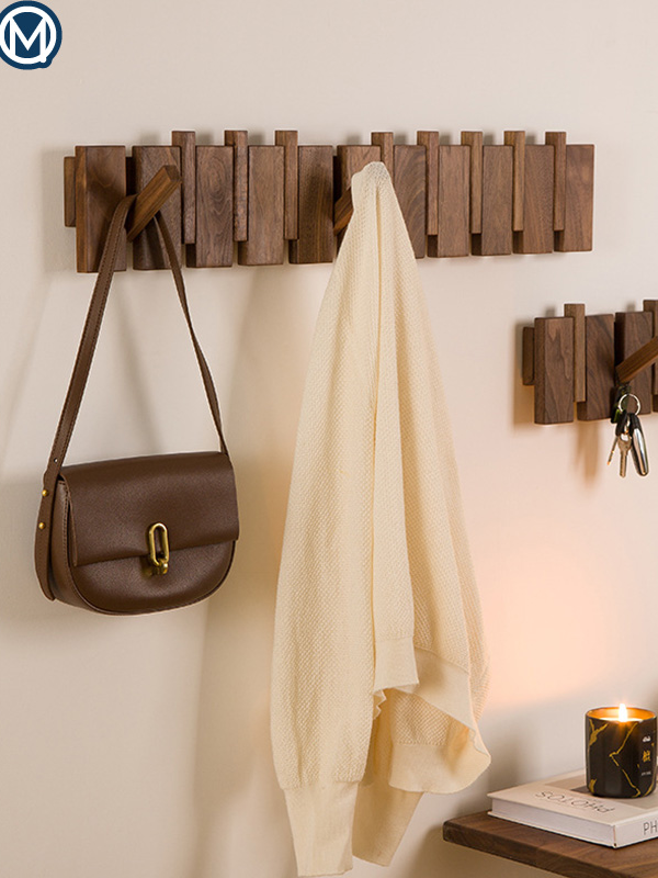 High Quality Entryway Wooden Wood Clothes Bag Hanger Walnut Beech Wall Modern Mounted Hat Coat Rack 4 Hooks 6 Hooks 8 Hooks 10 Hooks For Hanging Clothes Bags Hats Decoration