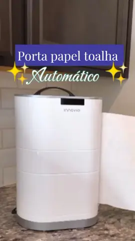 Dispenser de papel toalha automático e recarregável #gosteicomprei #utensilios #comprasparacasa 