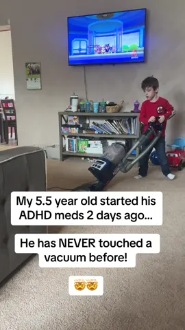 I am SHOOK!!! I have ADHD, as do my oldest daughter and oldest son. Medication has changed my daughters life, and I have been fighting to get my son medicated as well.. well, we finally did it!! What is even happening!?  He is…. Vacuuming!? 🤯😍 #adhd #adhdtiktok #vyvanse #fightforit #advocate #adhdsquad #tiktok #motherhood #progress #shook #amazing #sohappy #whatislife #🙌 #motherhood #celebrate 