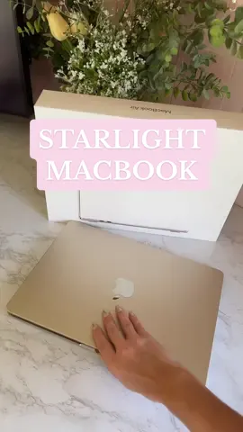 forever obsessed with the starlight color!! this is the 2024 macbook air with m3 in starlight! 13 inch 🌟