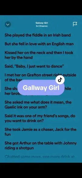 Gallway Girl🎶 #lyrics #spotify #kantakamuna🎤🎶 #oooooomerr_ #fyp 