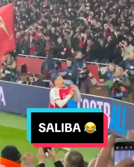 William Saliba’s celebration at full-time. 😂❤️ #williamsaliba #arsenal #championsleague #PremierLeague #footballtiktok 
