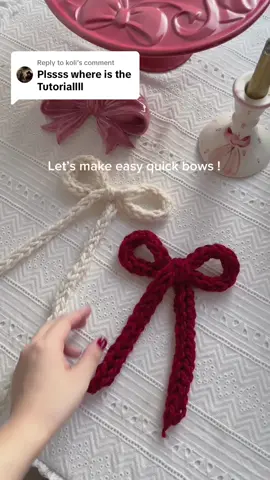Replying to @koli  something I learned from my grandma 🫧🪄🪩 #bow#ribbon#coquette#yarn#handmade#crochet