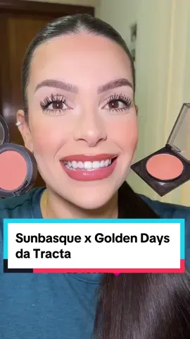 Essa dica foi de vocês 🫶🏻 comparando o Blush Golden Days da Tracta com o Sunbasque da Mac #amandaoligon #blush #dupes #sunbasque #goldendaystracta #tracta