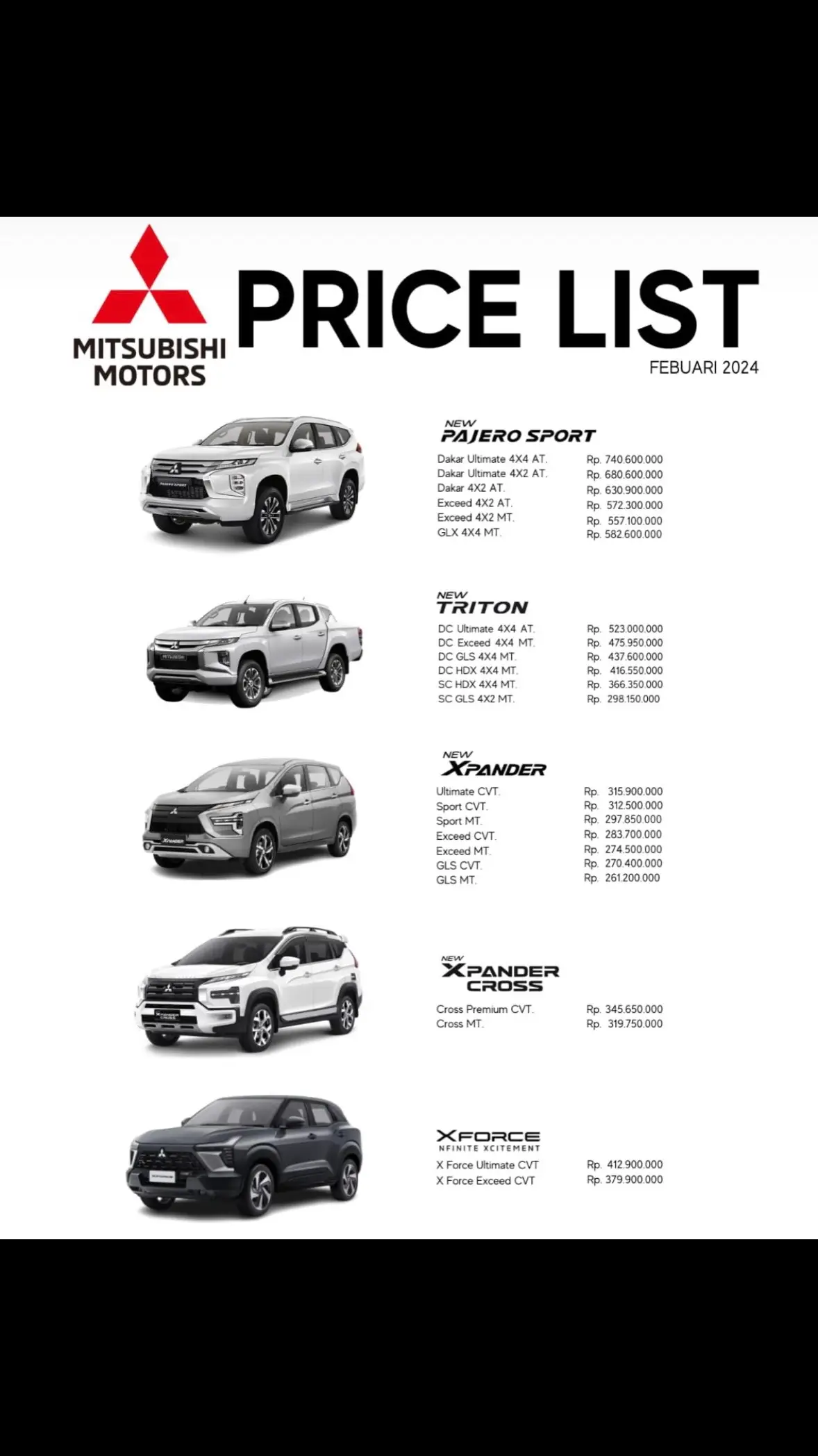 Aku tauuuu #mitsubishi mobil impian semua orang😋 Harga OTR masih ada diskon nya lagi dong pasti nya. Kepoin yu buat mudik lebaran ☕️ #mitsubishi #pajero #xpander #xforce #triton #xpandercross 